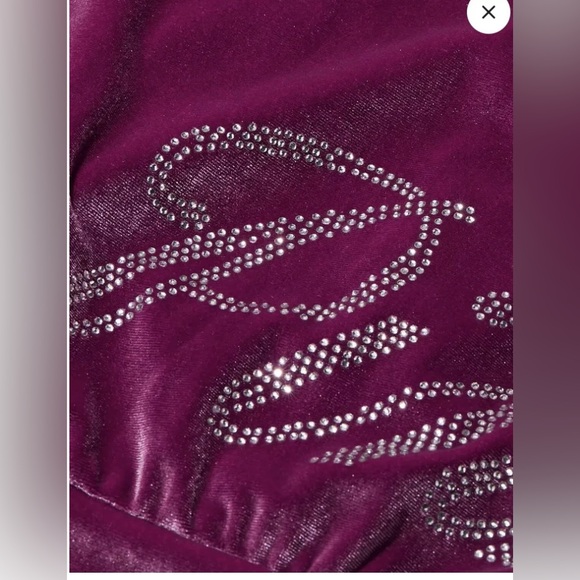 Victoria Secret Pink Bling Velour Shine Full-zip Crop Hoodie & Wide-leg Pants M - Picture 7 of 10